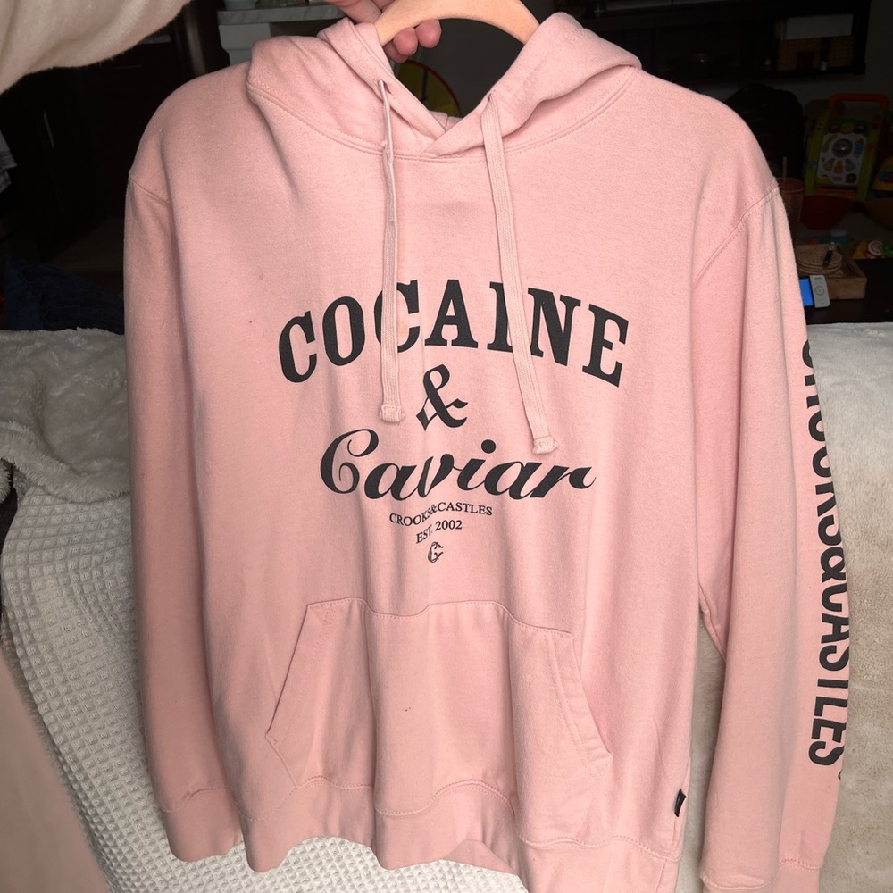 Crooks and Castles hoodie “cocaine & caviar” mens size medium pullover hoodie